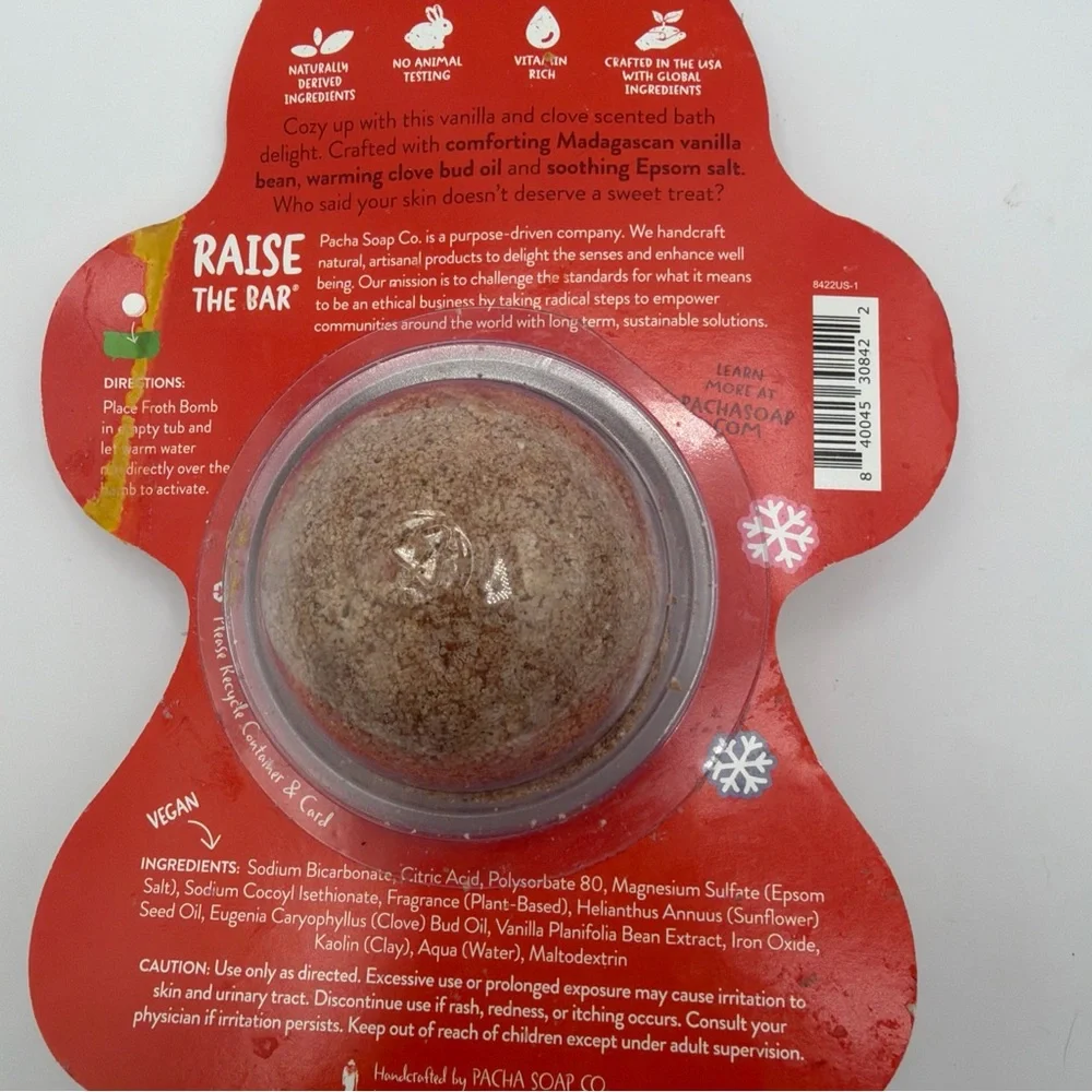 3 Pacha Soap Santa‎ Suds Frothy The Snowman Sweet Gingerbread Bath Bomb